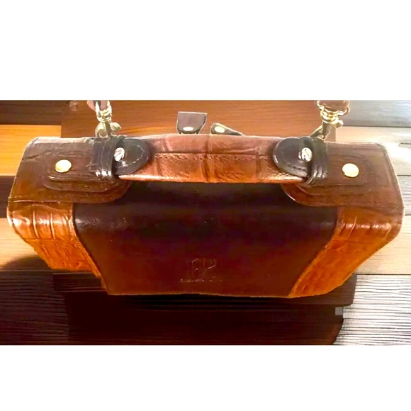 🌹BELLE ROSE🌹 CROC EMBOSSED LEATHER MULTI COMPARTMENT ORGANIZER CROSSBODY BAG - Picture 4 of 14